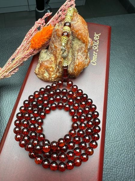 Rus Kaya 99 Luk Damla Kehribar Tesbih