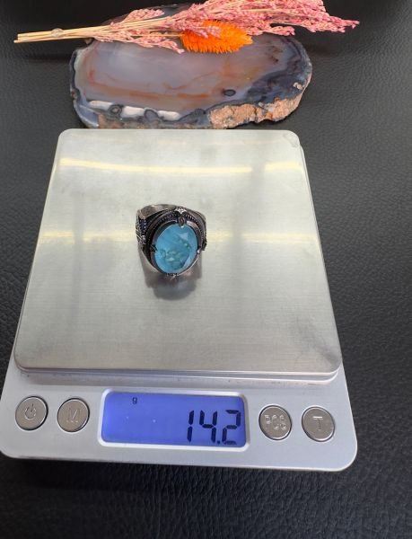 Akuamarin Taşlı Gümüş Yüzük