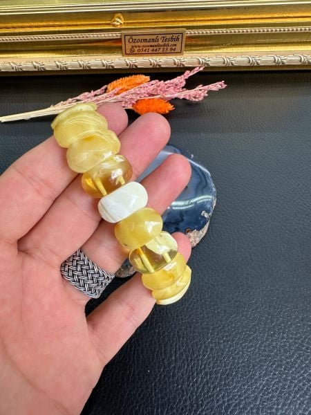 Rolex Model Damla Kehribar Bileklik