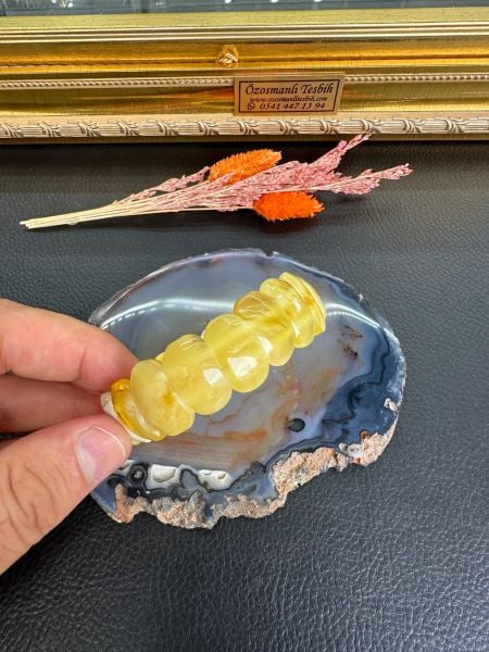 Rolex Model Damla Kehribar Bileklik