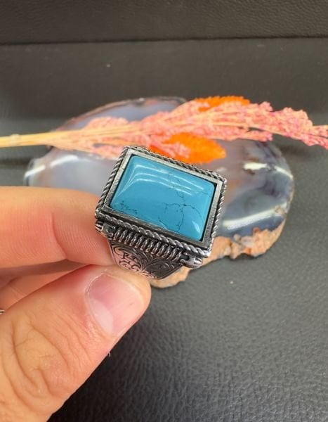 Firuze Taşlı Gümüş Yüzük