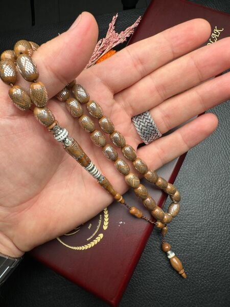 Kapsül Model Gümüş  İşlemeli Kuka Tesbih