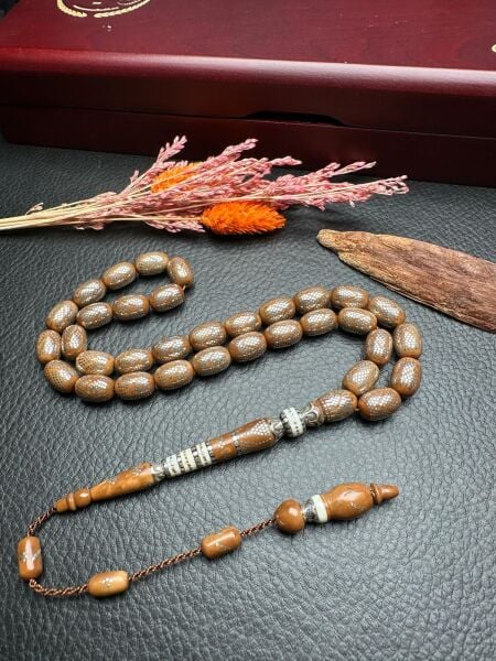 Kapsül Model Gümüş  İşlemeli Kuka Tesbih