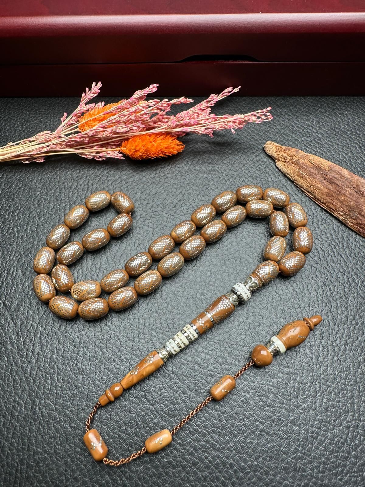 Kapsül Model Gümüş  İşlemeli Kuka Tesbih