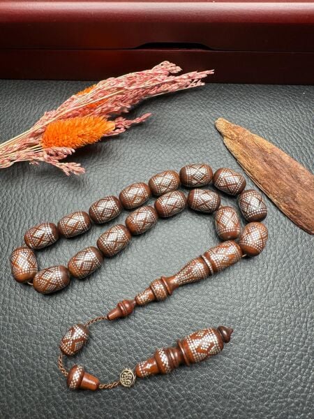 Kapsül Model Maskot Gümüş  İşlemeli Kuka Tesbih