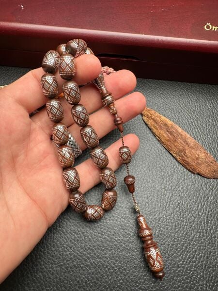 Kapsül Model Maskot Gümüş  İşlemeli Kuka Tesbih