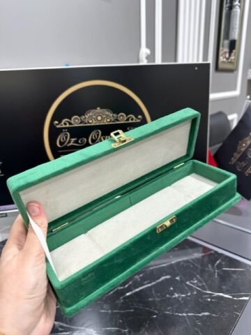 Yeşil Renk Kadife Tesbih Kutusu