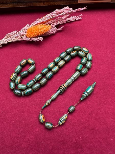 Yeşil Renk Kapsül Model Kafur Ağacı Tesbih